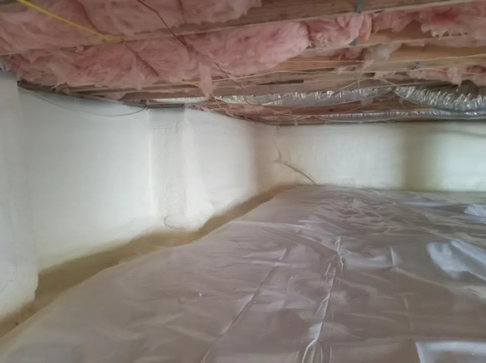 Crawl space encapsulation with closed-cell spray foam for Roof Waterproofing in Richmond